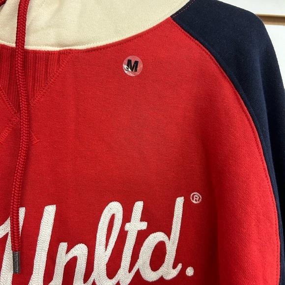 Ecko‎ Unltd. Hoodie Pullover Red/Blue/Cream Embroidered NWT Hand Warmer Pocket - Picture 5 of 14